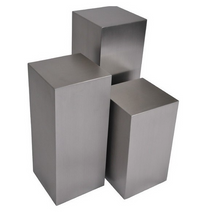 Load image into Gallery viewer, Cube Pedestal Table Set, Brushed Steel 11&quot; x 31.5&quot;, 1 only
