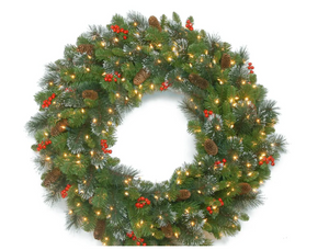 30 in. Crestwood Spruce Wreath with Clear Lights