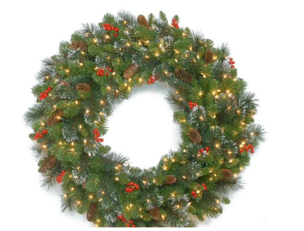 30 in. Crestwood Spruce Wreath with Clear Lights