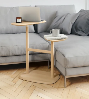 Swivo Solid Wood Floor Shelf End Table