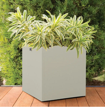 Load image into Gallery viewer, 20 in. L x 20 in. W White Aluminum Rectangular Ground Planter Box

