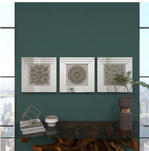 Load image into Gallery viewer, 16 in. x 16 in. Antique Silver Botanical Wall Tiles (Set of 3)
