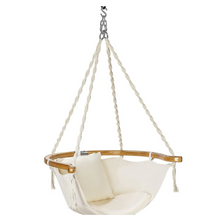 Load image into Gallery viewer, 3.4 ft. Hanging Hammock Chair with Armrest and Cushion in White 7488RR
