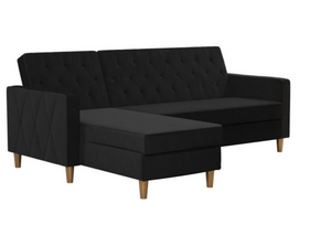 CosmoLiving by Cosmopolitan Liberty Sectional/Futon With Storage, Black 6629RR (2 boxes)