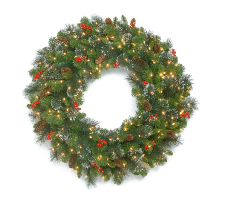 30 in. Crestwood Spruce Wreath with Clear Lights