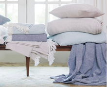 Load image into Gallery viewer, Elisabeth York Tabor Sea Glass Throw Blanket with Fringe
