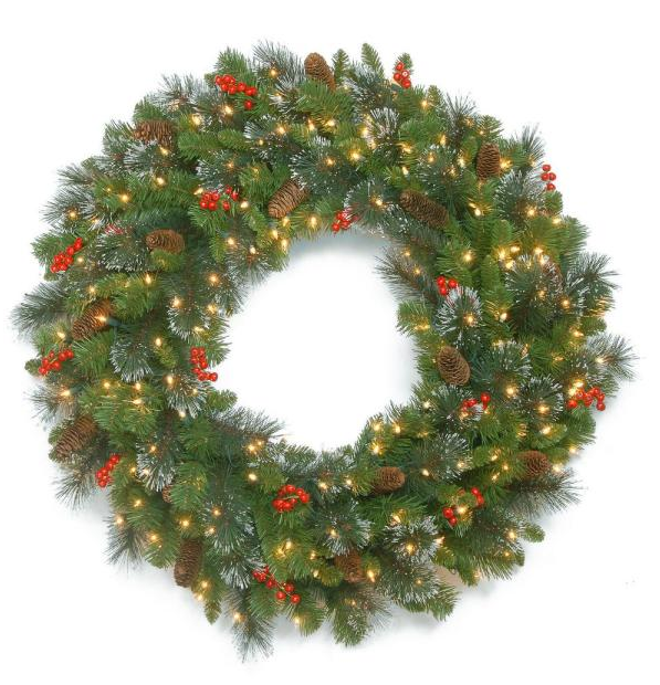 30 in. Crestwood Spruce Wreath with Clear Lights