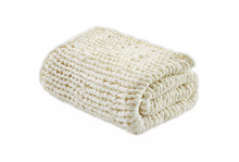 Load image into Gallery viewer, Madison Park Chunky Double Knit Throw Blanket in Ivory GL1724

