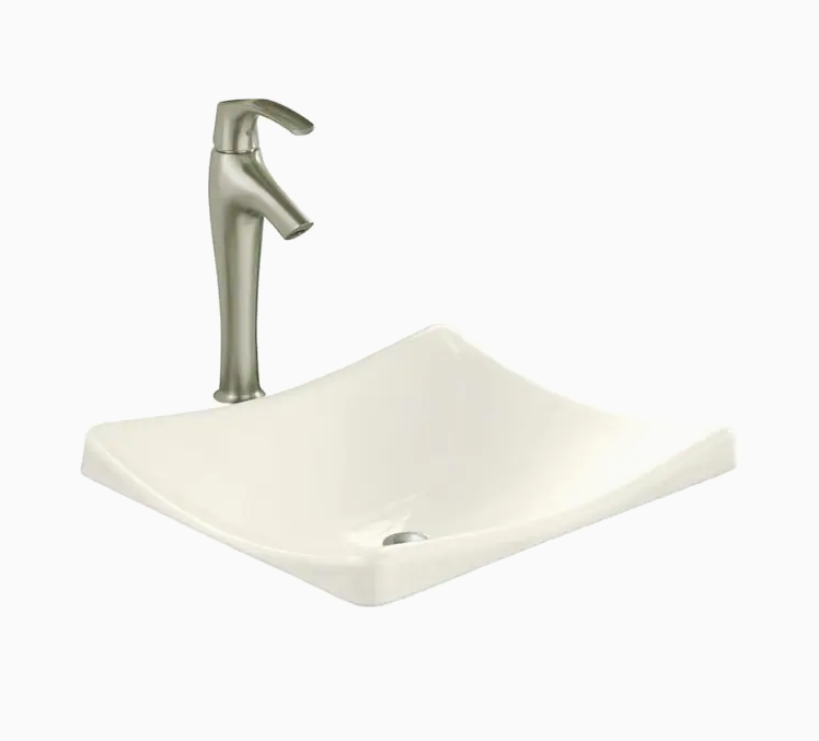 KOHLER DemiLav Biscuit Cast Iron Drop-In Rectangular Bathroom Sink MRM639