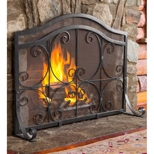 Load image into Gallery viewer, 31&quot; H  x 38.5&quot; W x 13&quot; D Black 1 Panel Iron Fireplace Screen MRM2866
