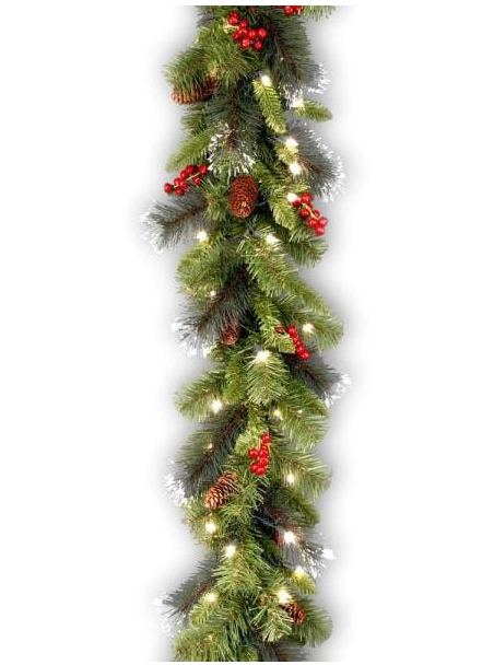 9 ft. Crestwood Spruce Garland with Clear Lights