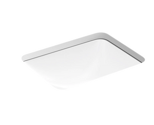 Kohler Caxton Rectangle 20-1/4" Undermount Bathroom Sink with Overflow 1282AH
