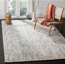 Load image into Gallery viewer, Abstract Dark Blue/Rust 4 ft. x 6 ft. Solid Area Rug
