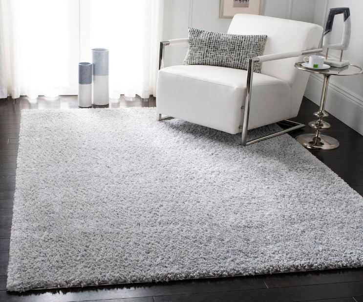 August Shag Silver 9 ft. x 12 ft. Solid Area Rug