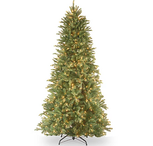 National Tree Company 6.5-Foot Tiffany Fir Feel-Real Slim Christmas Tree with Clear Lights