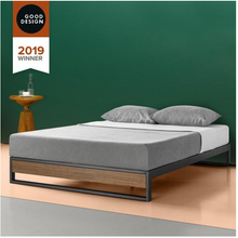 Load image into Gallery viewer, GOOD DESIGN Winner Suzanne Brown Queen 10 in. Metal and Wood Platforma Bed Frame
