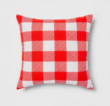 Load image into Gallery viewer, Indoor/Outdoor Gingham Square Throw Pillow Red/White - Sun Squad™ 17" x 17" (SET OF 4)
