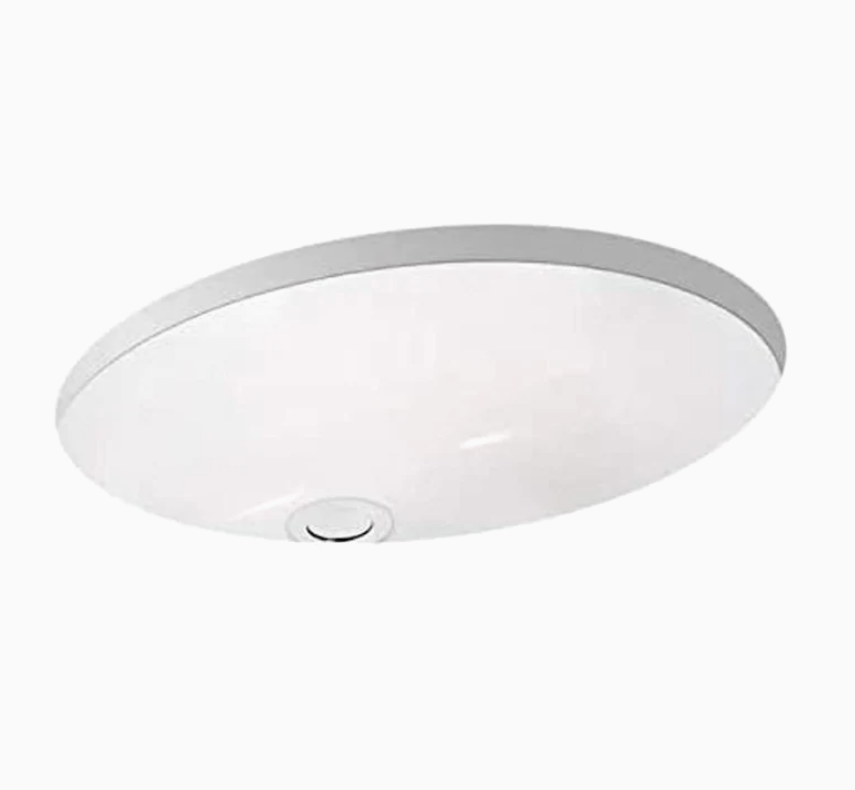 Miseno Bright White Undermount Oval Bathroom Sink with Overflow Drain (19.5-in x 16-in) 3941RR