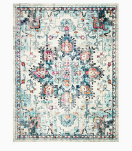 Load image into Gallery viewer, Safavieh Madison Blain 12 x 15 Cream/Blue Indoor Distressed/Overdyed Area Rug 5240RR
