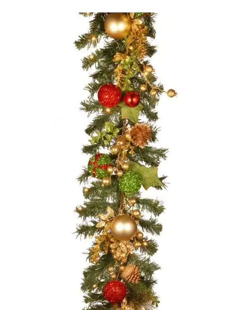 6 ft. Decorated Christmas Artificial Garland with Battery Operated LED Lights