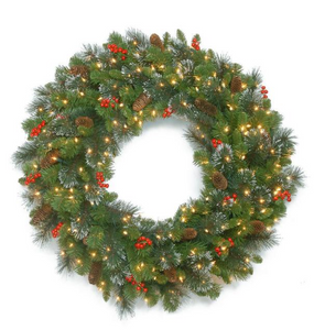 30 in. Crestwood Spruce Wreath with Clear Lights