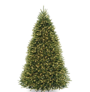 9 ft. Dunhill Fir Hinged Tree with Clear Lights