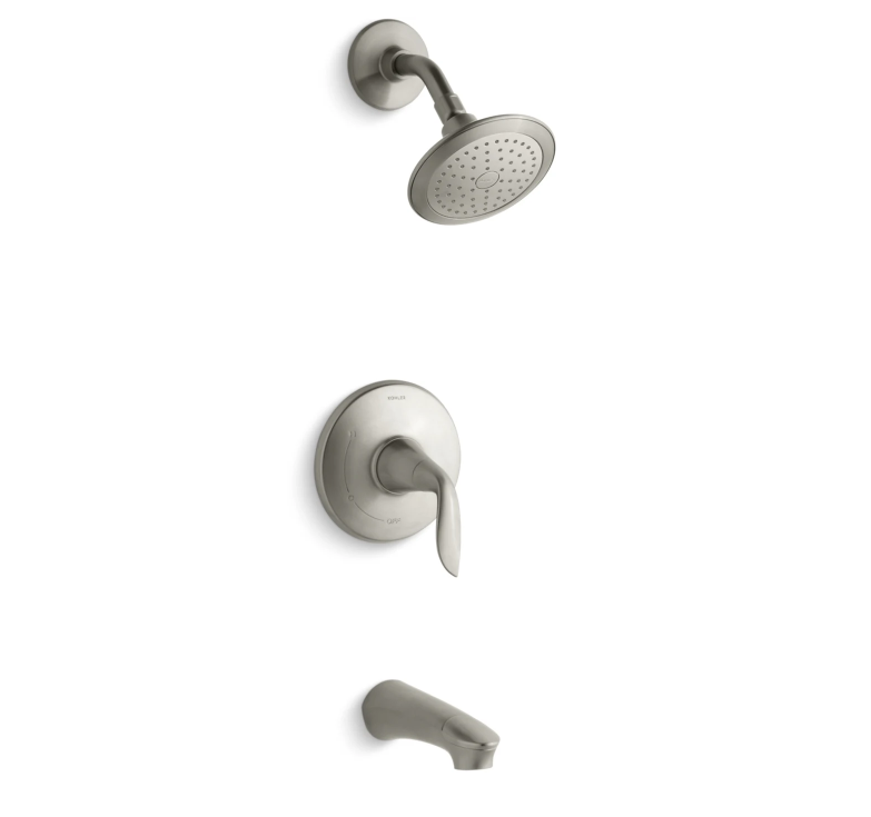 Kohler Refinia Single Handle Pressure Balanced Tub and Shower Valve Trim Less Valve with Single Function Shower Head, and Diverter Tub Spout 1318AH