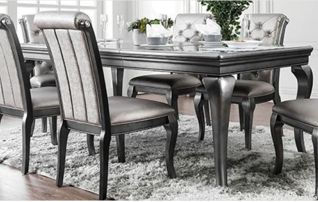 Furniture of America Amina Dining Table in Gray CM3219GY-T 6606RR-OB
