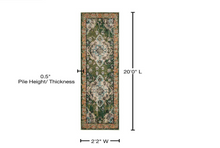 Load image into Gallery viewer, Monaco Forest Green/Light Blue 2 ft. x 20 ft. Border Runner Rug

