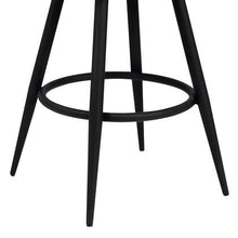 Load image into Gallery viewer, 26&quot; Counter Height Bar Stool in Black Powder Coated Finish and Vintage Gray Faux Leather

