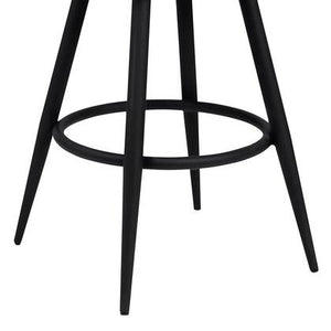 26" Counter Height Bar Stool in Black Powder Coated Finish and Vintage Gray Faux Leather