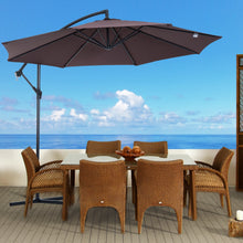 Load image into Gallery viewer, Outsunny 10' Cantilever Hanging Tilt Offset Patio Umbrella with Stand - Brown 2361CDR

