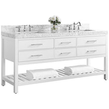 Load image into Gallery viewer, Elizabeth White 72&quot; Wide Italian Marble Double Sink Vanity
