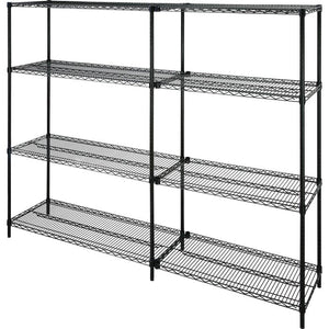 2-Extra Industrial Wire Shelves, 48" x 18", Black (LW204)