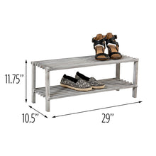 Load image into Gallery viewer, Gray 2-Tier 8 Pair Shoe Rack 1157AH
