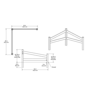 2.44 ft. H x ft. W Split Vinyl Fencing MRM3011