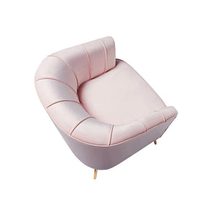 Furniture of America Elvie Mid-Century Modern Velvet Accent Chair in Peach