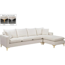 Load image into Gallery viewer, Meridian Furniture Naomi Cream Velvet 2pc. Reversible Sectional (chaise only)  MRM1181
