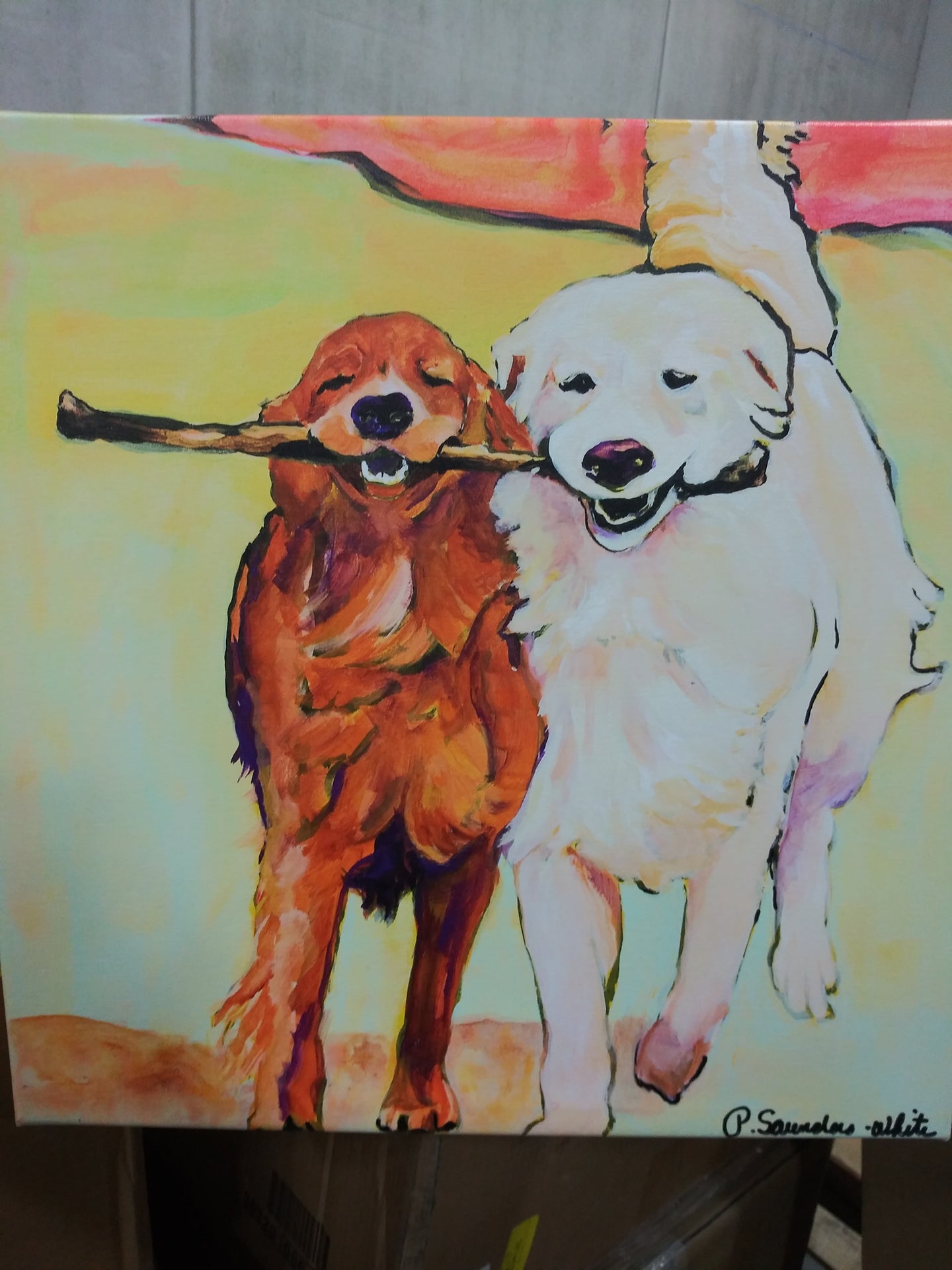 'Stick with me' By Pat Saunders Wrapped Canvas (LW121)