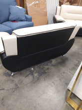 Load image into Gallery viewer, Jasmine Off White on Black 2 Piece Faux Leather Living Room Set
