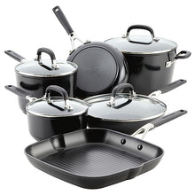 Load image into Gallery viewer, KitchenAid® Hard Anodized 10-Piece Nonstick Cookware Set in Onyx Black
