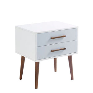 Jeremy 2-Drawer Storage Nightstand in Off-White/Grey