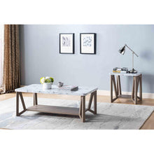 Load image into Gallery viewer, Faux White Marble &amp; Dark Taupe Coffee Table
