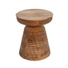 Load image into Gallery viewer, Wood 19&quot; Hammered Side Table, Brown - Sagebrook Home 15468-01 1912CDR
