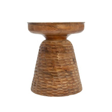 Load image into Gallery viewer, Wood 19&quot; Hammered Side Table, Brown - Sagebrook Home 15468-01 1912CDR
