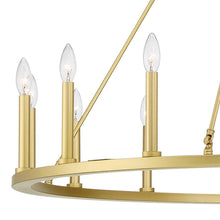 Load image into Gallery viewer, Light Candle Style Wagon Wheel Chandelier
