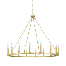 Load image into Gallery viewer, Light Candle Style Wagon Wheel Chandelier
