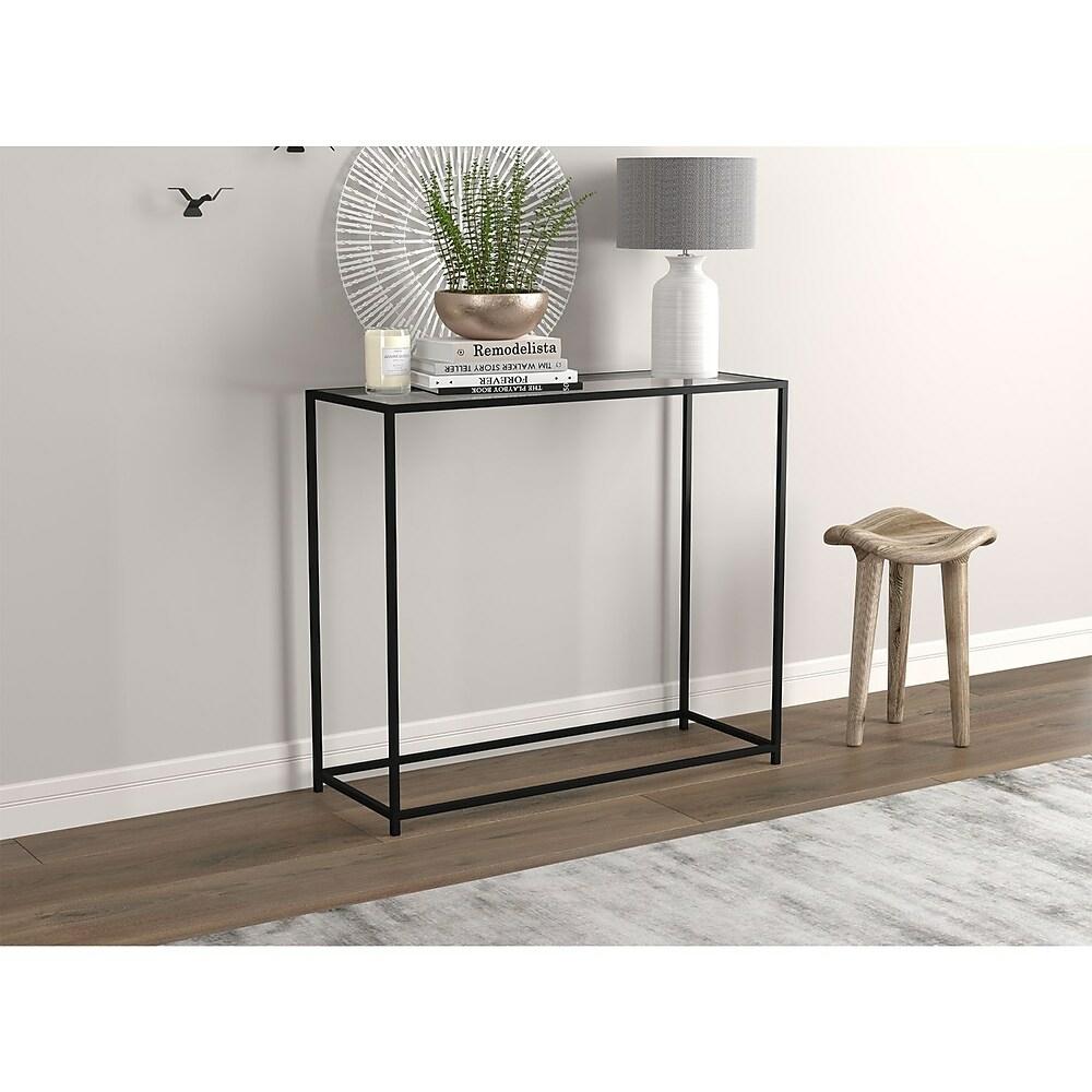 Safdie & Co Glass Console Table - 31L - Black Metal #1639HW