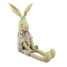 Load image into Gallery viewer, 20&quot; Sitting Linen Pink and Green Floral Easter Bunny Rabbit Spring Figure GL1654
