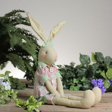 Load image into Gallery viewer, 20&quot; Sitting Linen Pink and Green Floral Easter Bunny Rabbit Spring Figure GL1654
